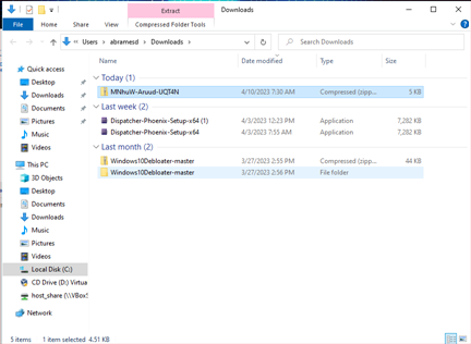 File browser showing downloaded license file