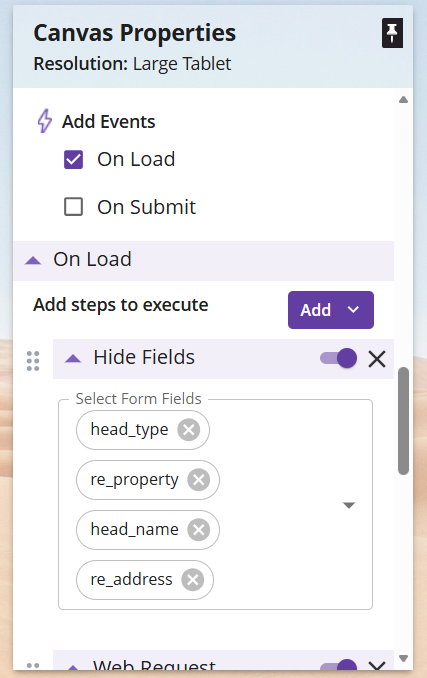 Screenshot showing conditional logic configuration