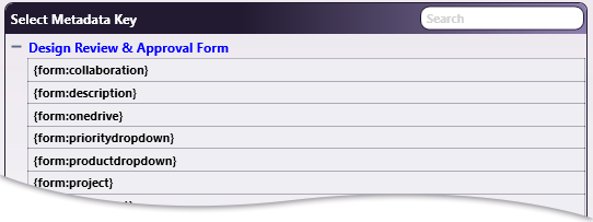 List of form fields.