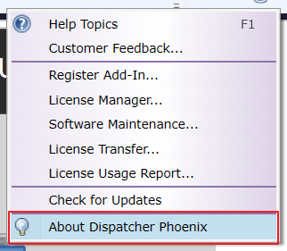 Screenshot of the Help Button Dialog