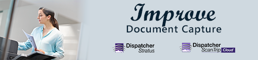 A woman standing at an MFP and the statement 'Improve Document Capture'.