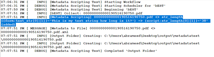 View of workflow log