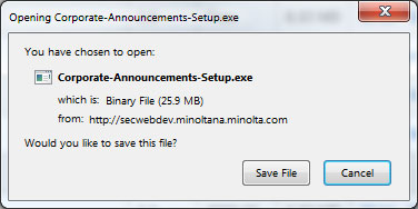 File download dialog